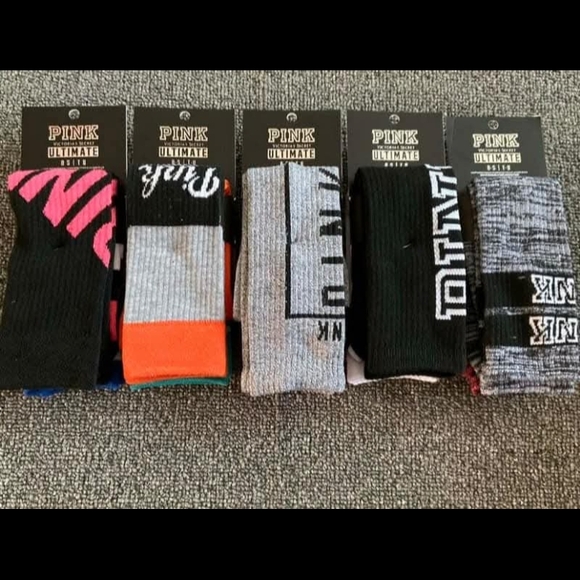 PINK Victoria's Secret Accessories - 10 Pairs Of Victoria Secret Pink Knee High Socks
